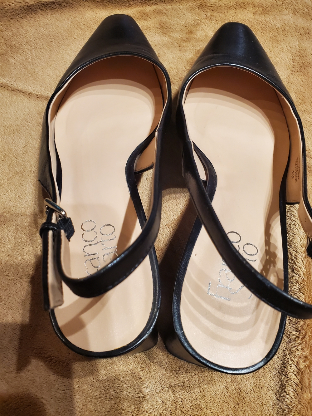 Franco Sarto Slingback Pointed-Toe Flats - Black 9.5 M - Picture 4 of 5